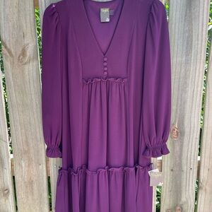 Deep Purple Ruffled Dress